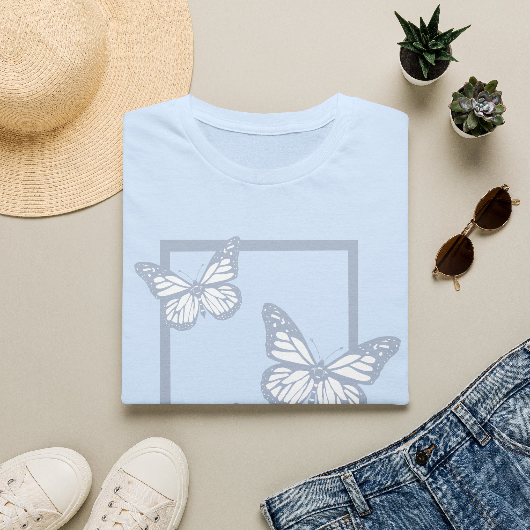 Butterfly Wildflower T-Shirt — Minimal Nature Graphic Tee