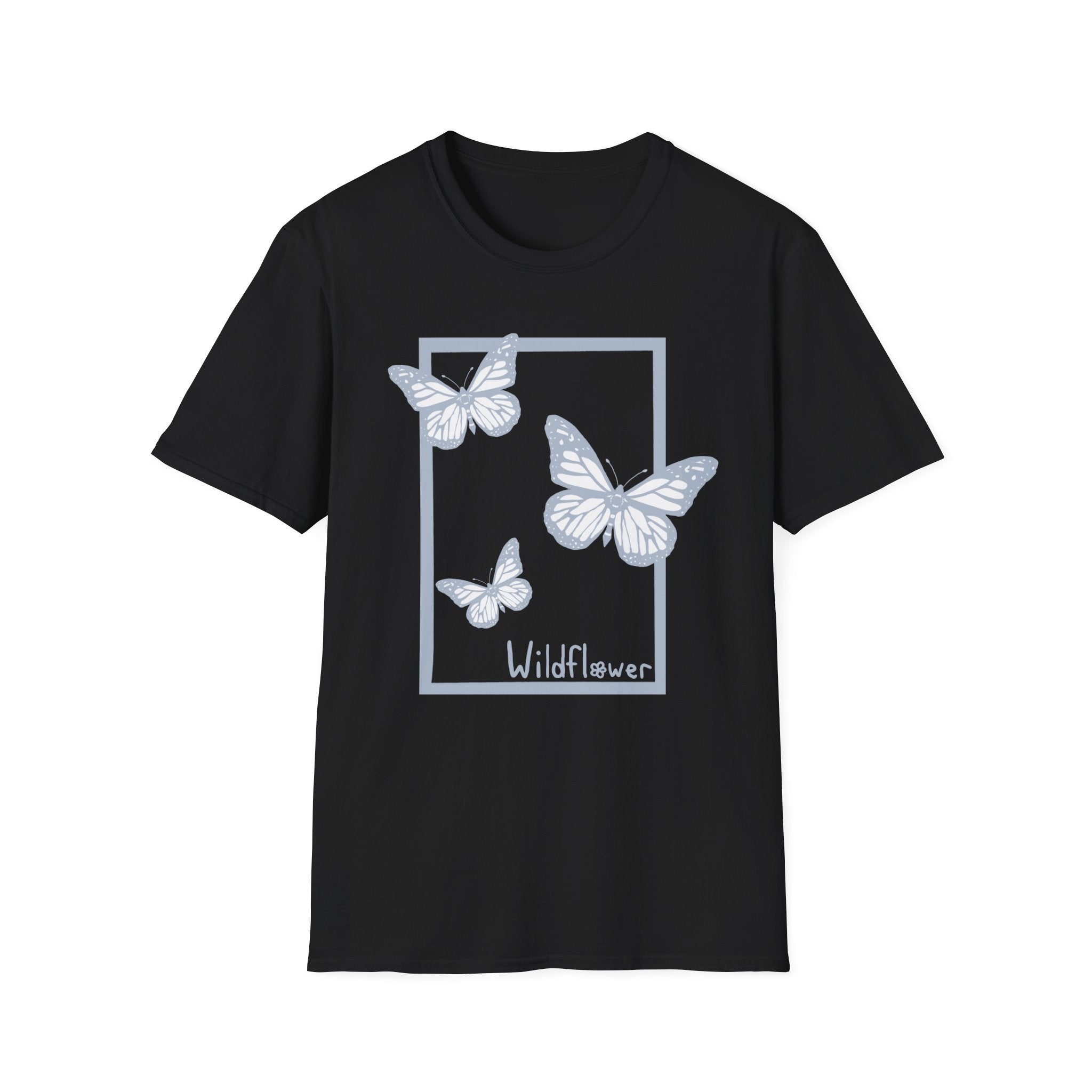 Butterfly Wildflower T-Shirt — Minimal Nature Graphic Tee