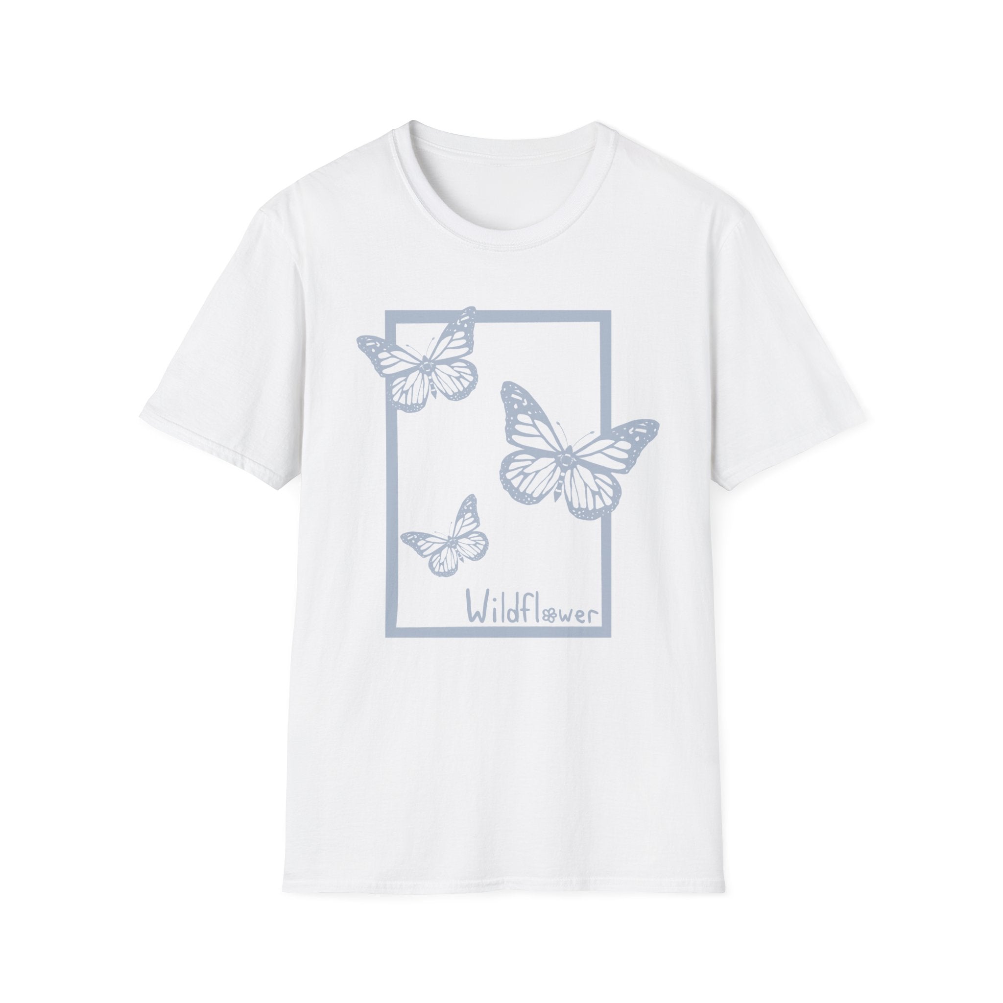 Butterfly Wildflower T-Shirt — Minimal Nature Graphic Tee