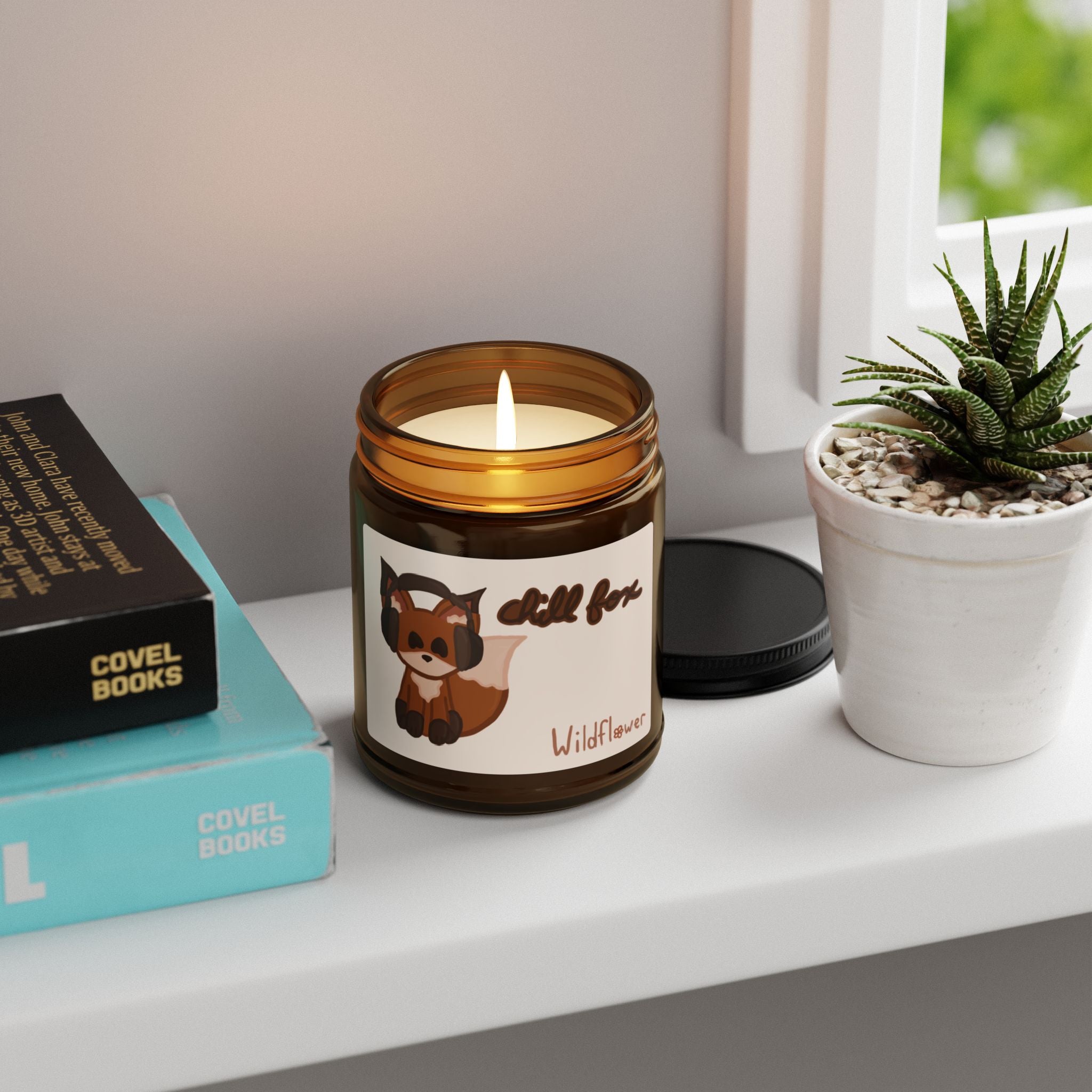 Chill Fox Scented Soy Candle — Amber Jar
