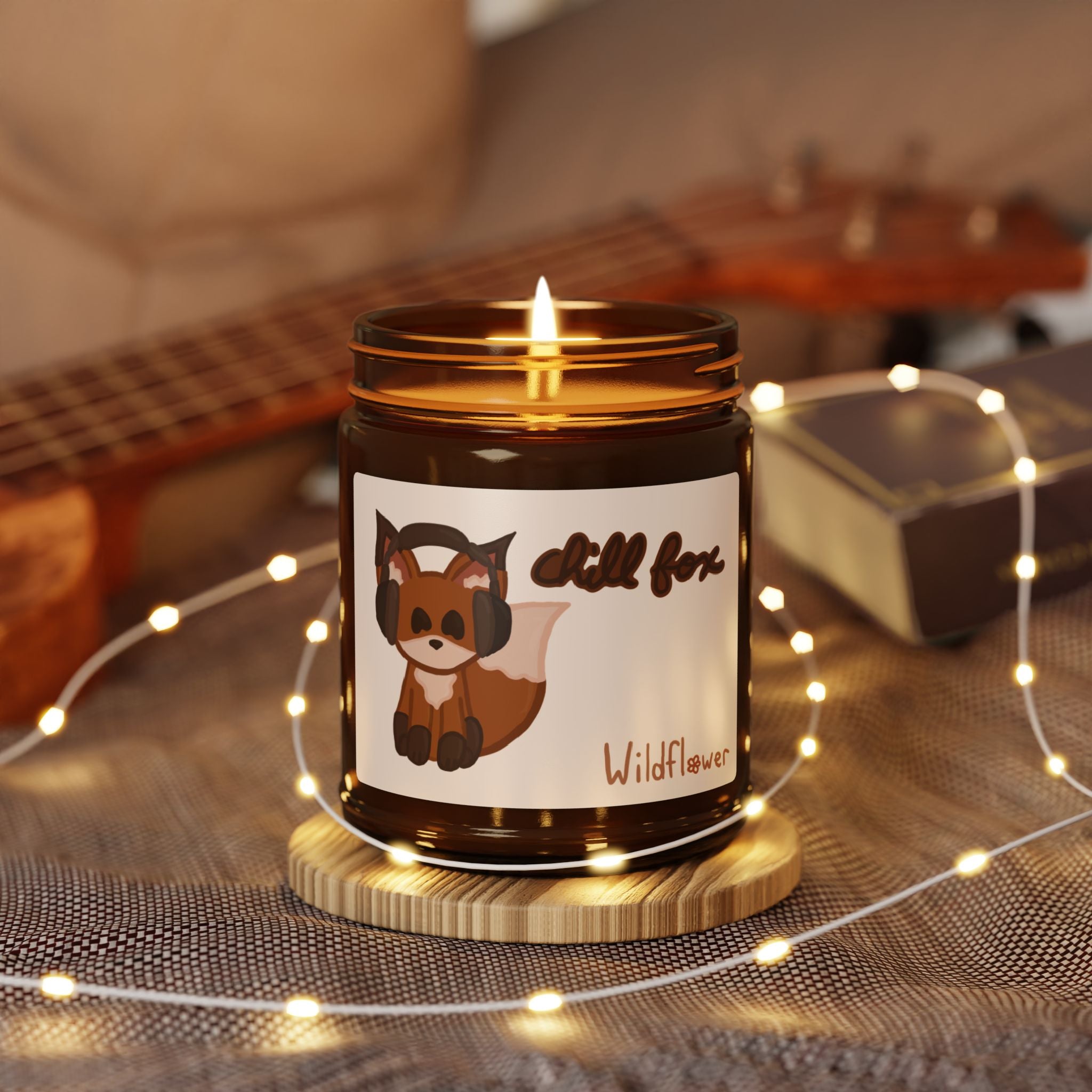 Chill Fox Scented Soy Candle — Amber Jar