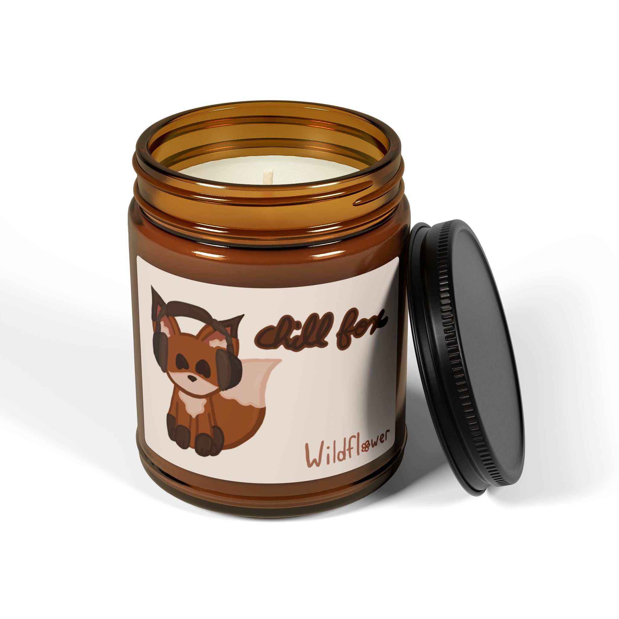 Chill Fox Scented Soy Candle — Amber Jar