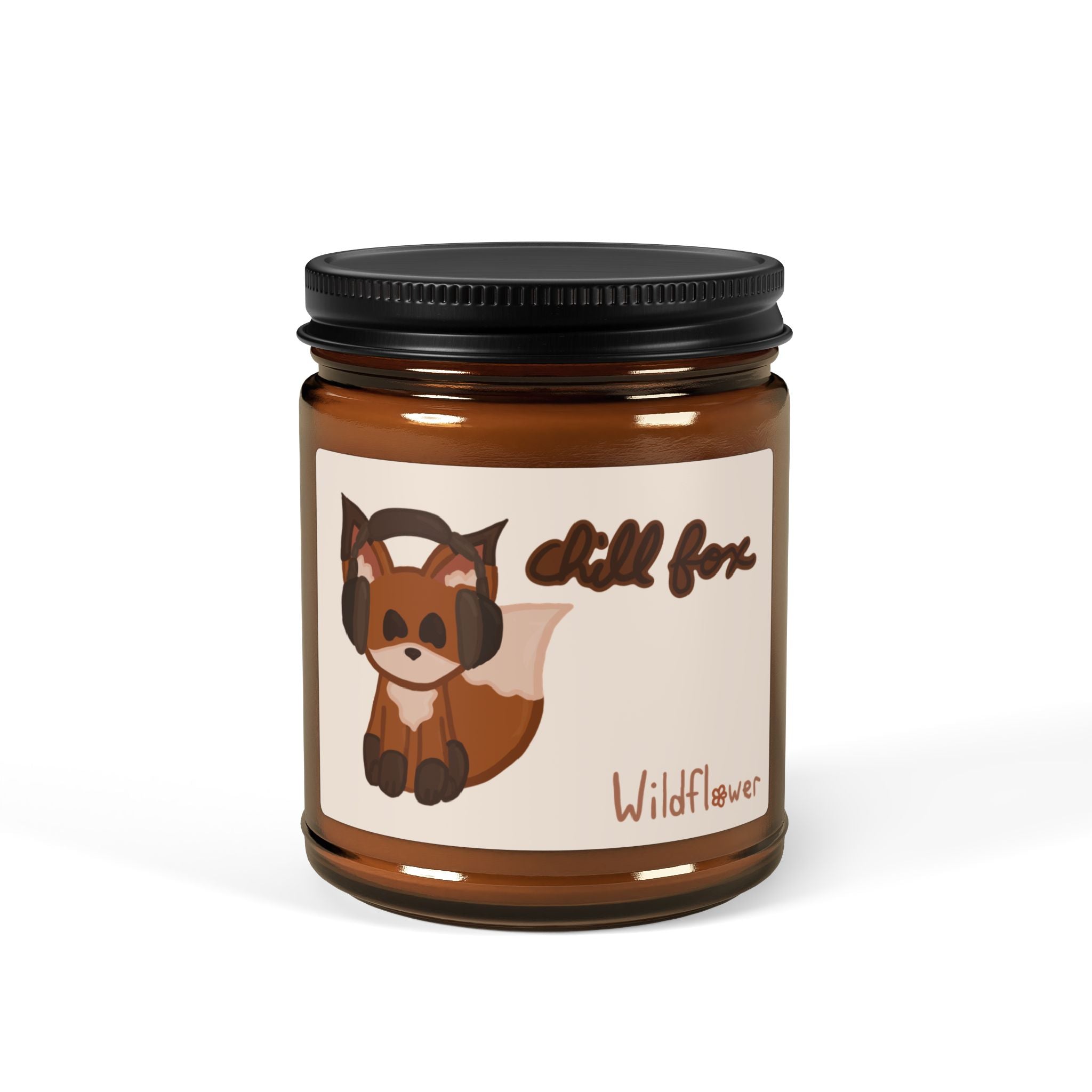 Chill Fox Scented Soy Candle — Amber Jar